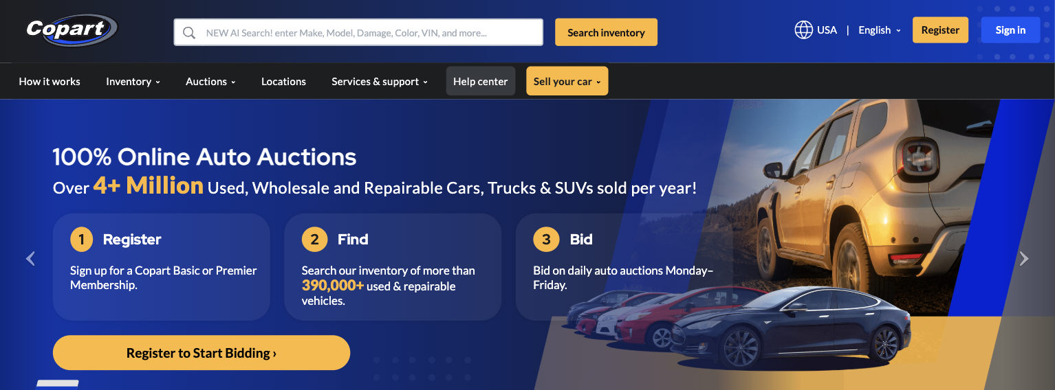 Copart screenshot